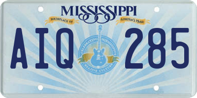 MS license plate AIQ285