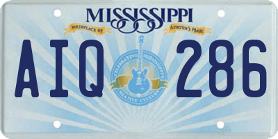 MS license plate AIQ286
