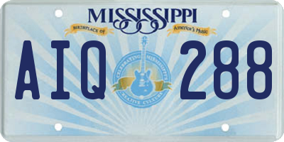 MS license plate AIQ288