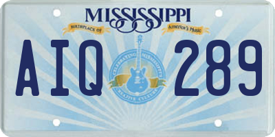 MS license plate AIQ289