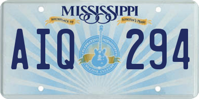 MS license plate AIQ294