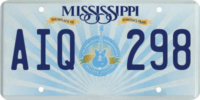 MS license plate AIQ298
