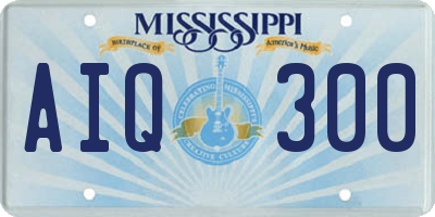MS license plate AIQ300
