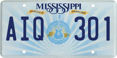 MS license plate AIQ301
