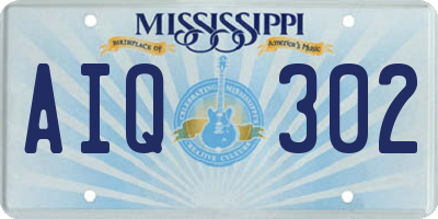 MS license plate AIQ302