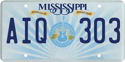 MS license plate AIQ303