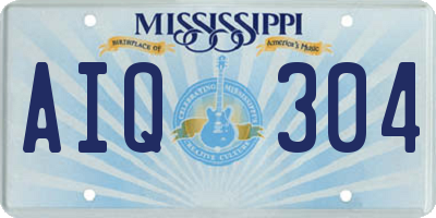 MS license plate AIQ304