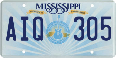 MS license plate AIQ305