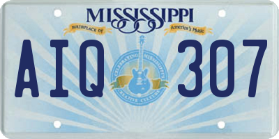 MS license plate AIQ307