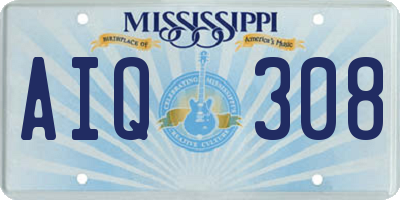 MS license plate AIQ308