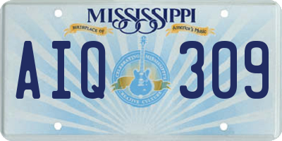 MS license plate AIQ309
