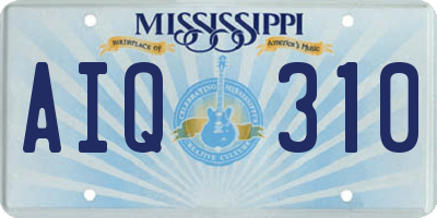 MS license plate AIQ310