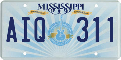 MS license plate AIQ311
