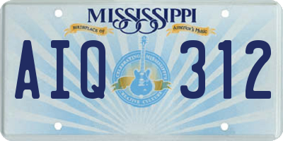MS license plate AIQ312