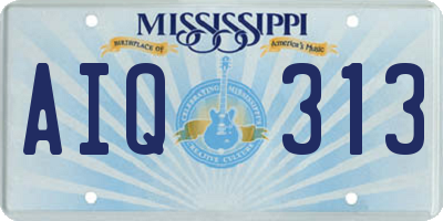 MS license plate AIQ313