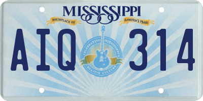 MS license plate AIQ314