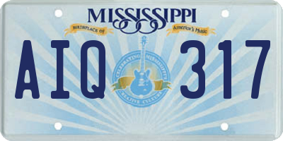 MS license plate AIQ317