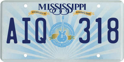 MS license plate AIQ318