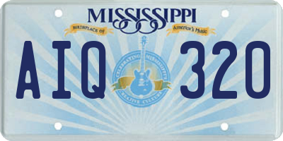 MS license plate AIQ320