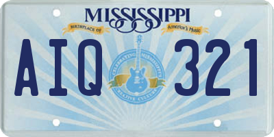 MS license plate AIQ321