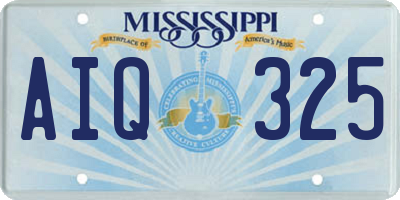 MS license plate AIQ325