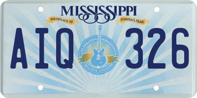 MS license plate AIQ326