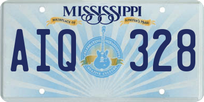 MS license plate AIQ328