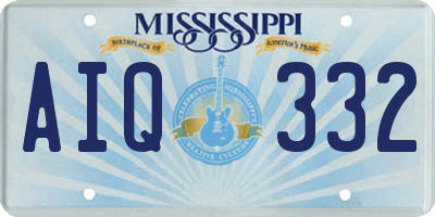 MS license plate AIQ332