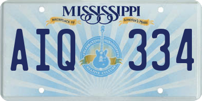 MS license plate AIQ334