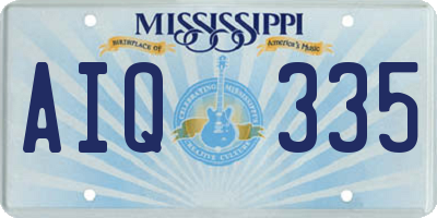 MS license plate AIQ335