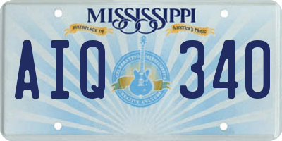 MS license plate AIQ340