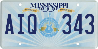 MS license plate AIQ343