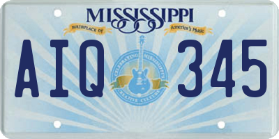 MS license plate AIQ345