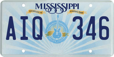 MS license plate AIQ346