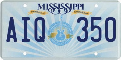 MS license plate AIQ350