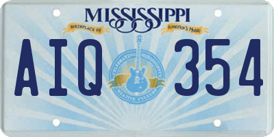 MS license plate AIQ354