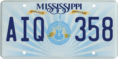 MS license plate AIQ358
