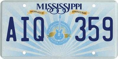 MS license plate AIQ359