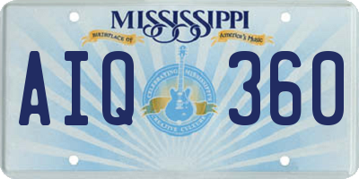 MS license plate AIQ360
