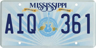 MS license plate AIQ361