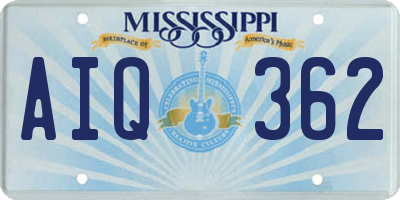 MS license plate AIQ362