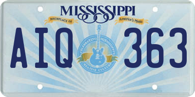 MS license plate AIQ363