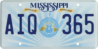 MS license plate AIQ365
