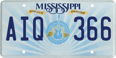 MS license plate AIQ366