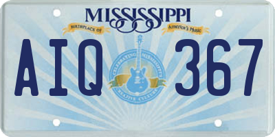MS license plate AIQ367