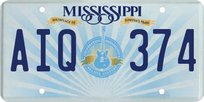 MS license plate AIQ374