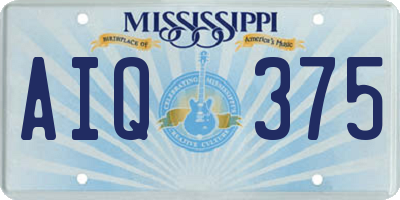MS license plate AIQ375