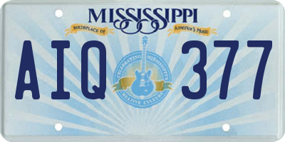 MS license plate AIQ377