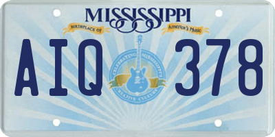 MS license plate AIQ378