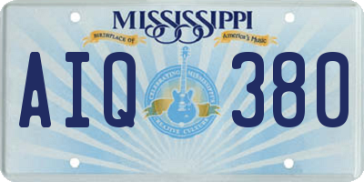 MS license plate AIQ380